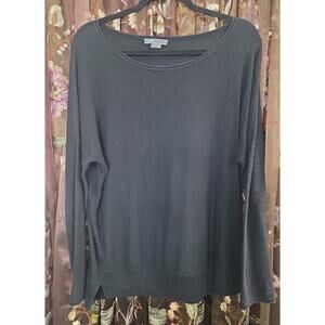 Vince Lightweight Black Sweater Medium Oversized 100% Cotton Basic